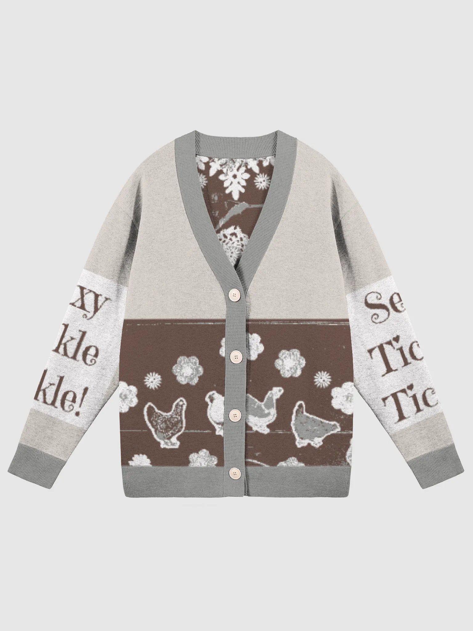 Sexy Tickle Tickle Fall Rooster Jacquard Knit Cardigan product image (1)