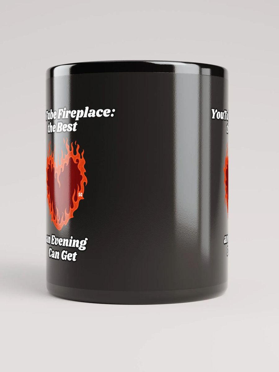 Flaming Heart - YouTube Fireplace: The Best an Evening Can Get | Black Glossy Mug product image (5)