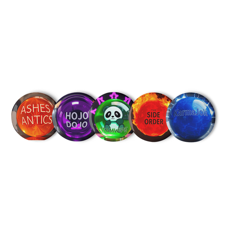 Glowing Marble Team Pin Buttons Set product image (1)