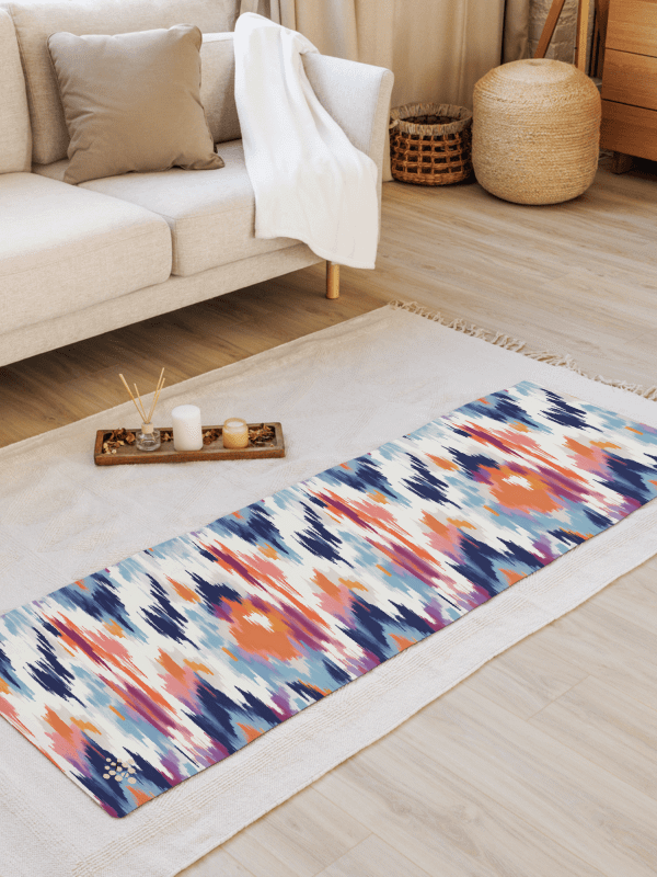 Abstract Ikat Blue Yoga Mat product image (2)