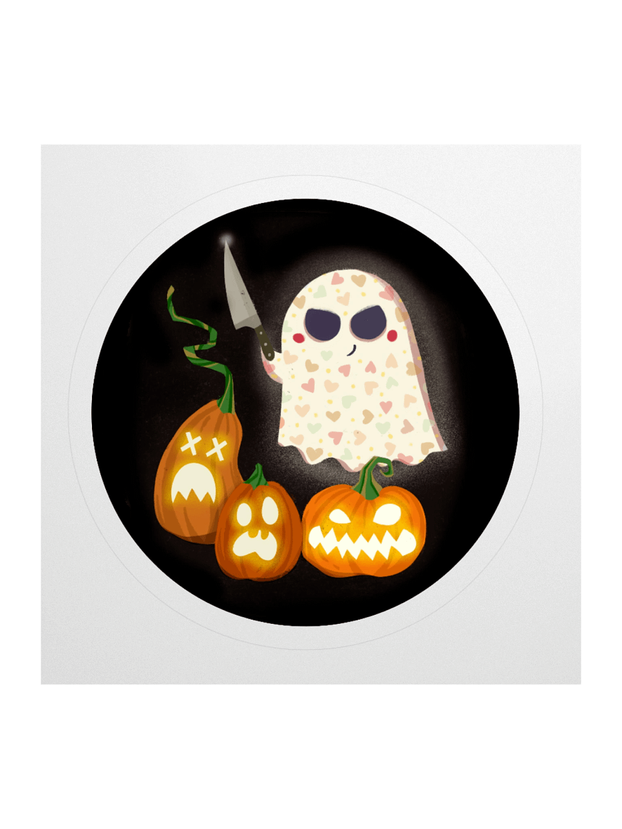 Little Ghost Pumpkin Carver - Vinyl Sticker product image (2)