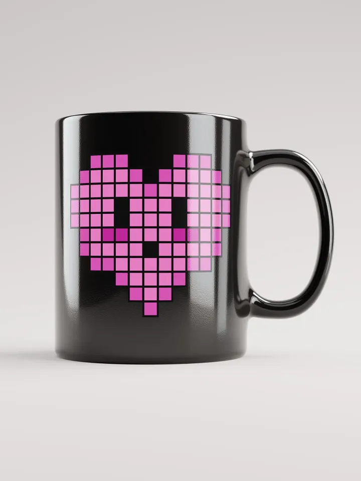Pink Heart Black Glossy Mug product image (2)
