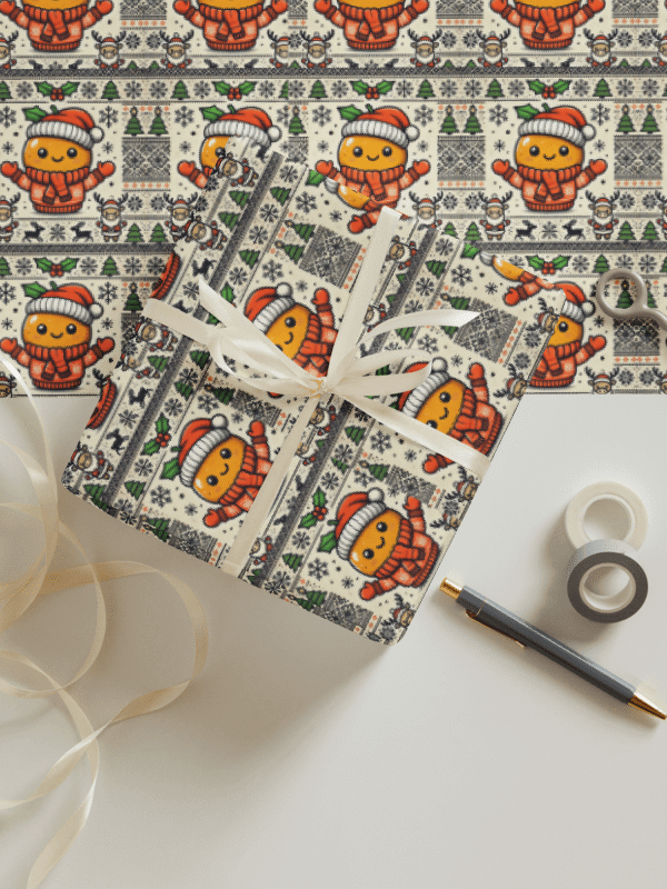 Tangerine Xmas Wrapping Paper Sheet Set product image (1)