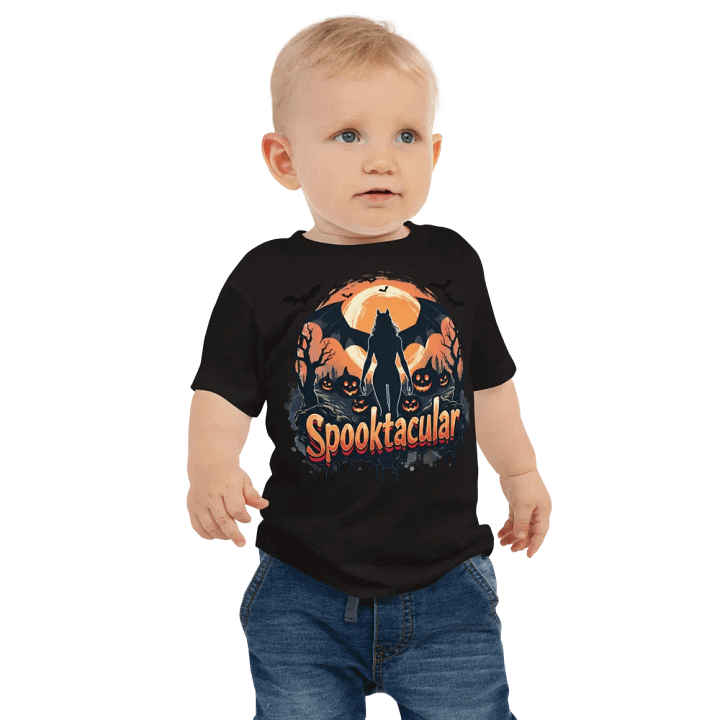 Spooktacular Cat Moon Baby Tee product image (1)