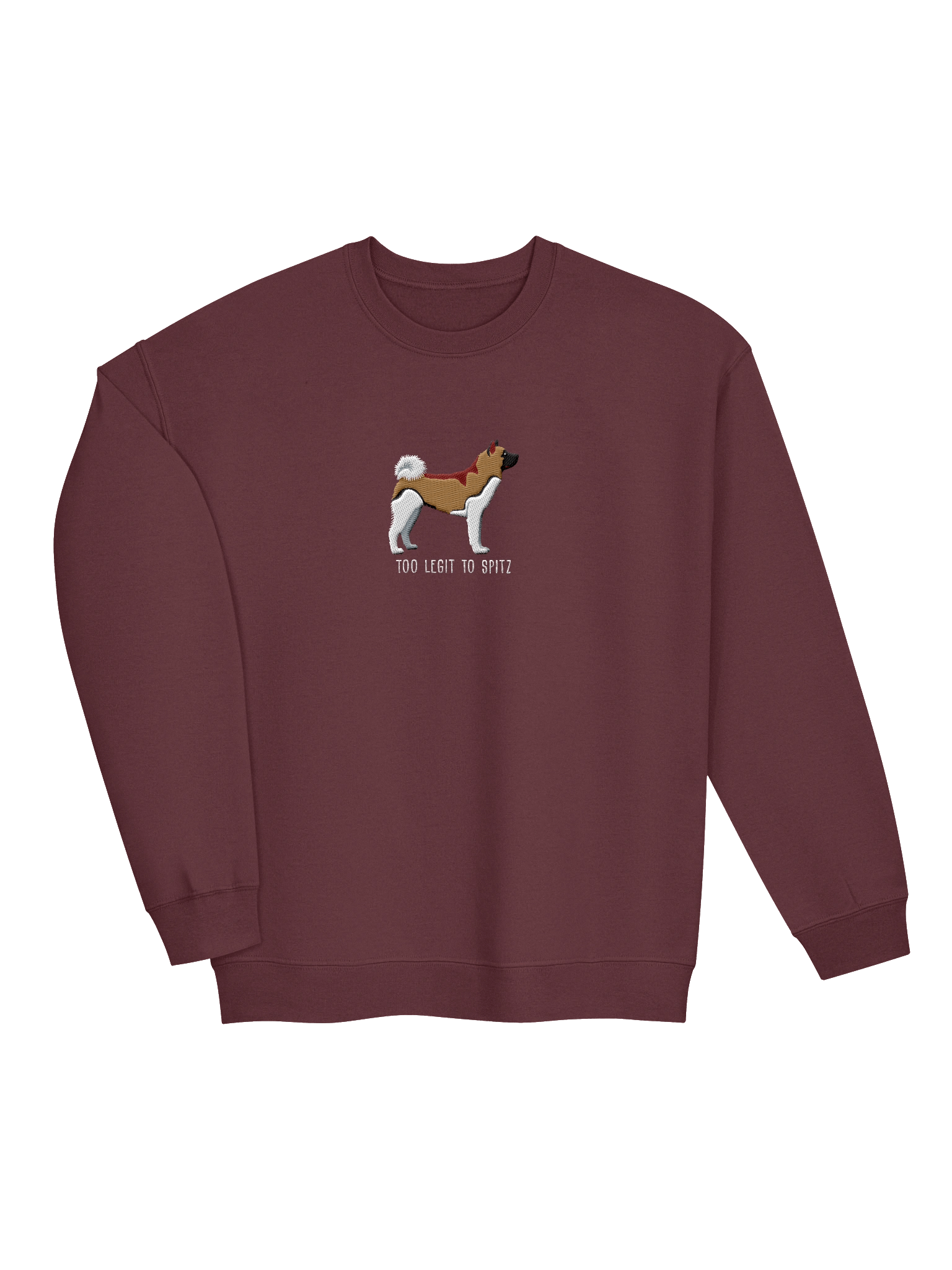 Too Legit to Spitz Sweatshirt (Embroidered) of an American Akita(Tan & White) product image (11)