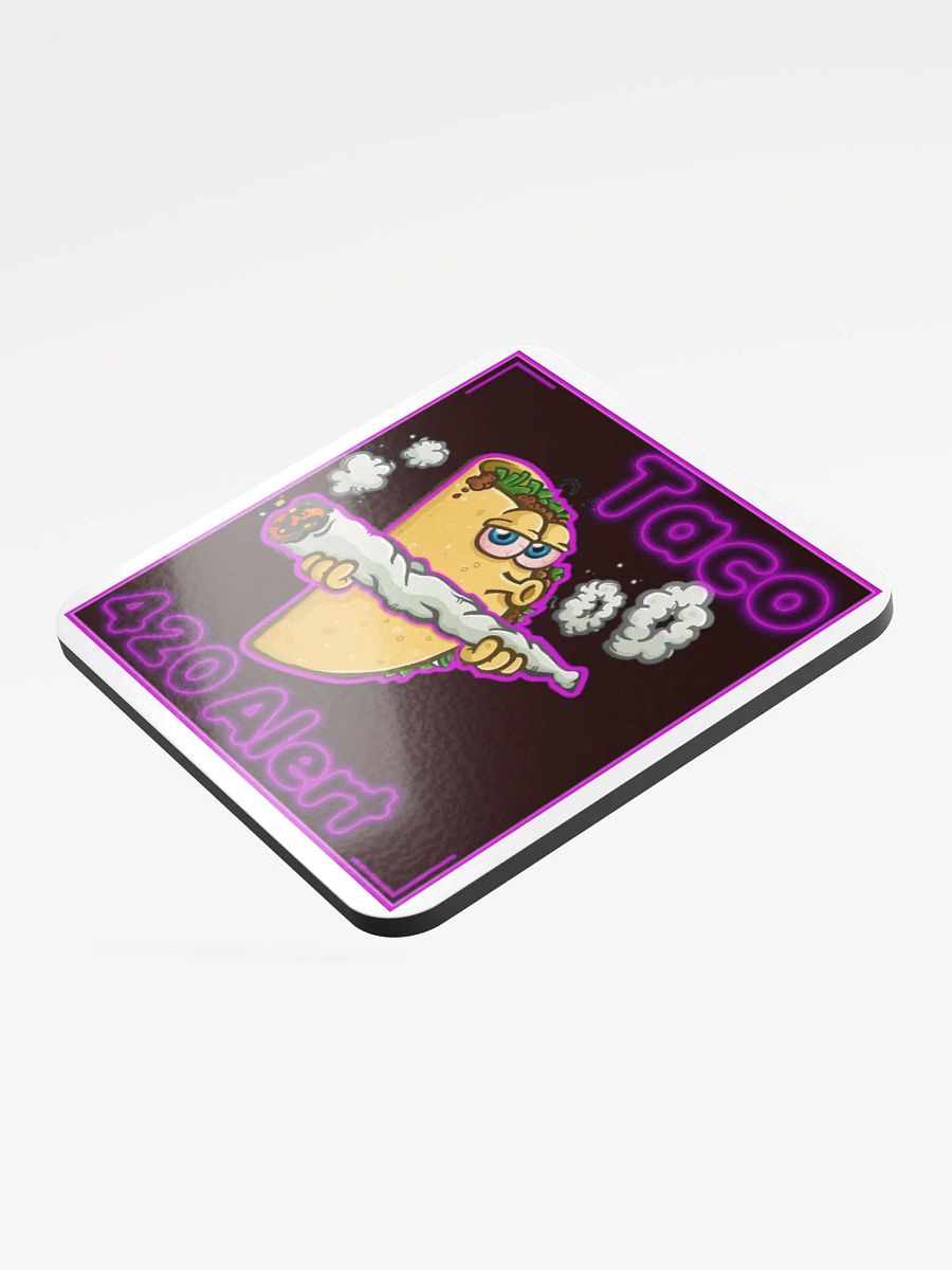 420 Alert Taco Glossed Cork Coaster product image (3)