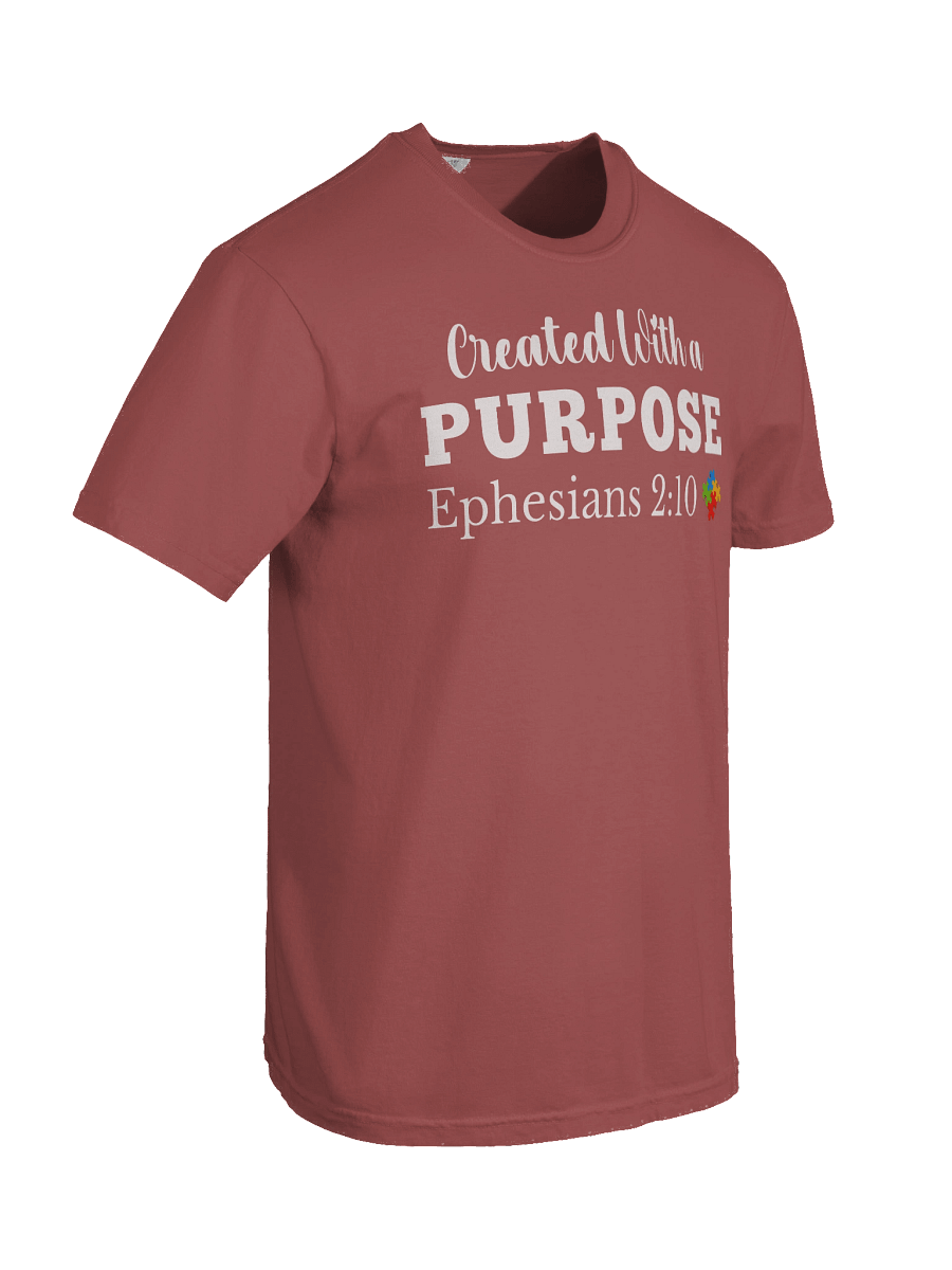 Created With A Purpose : Comfort Colors T-shirt | Christian Faith | Autism Acceptance I Gift To Mom, Dad, Child With Autism product image (4)