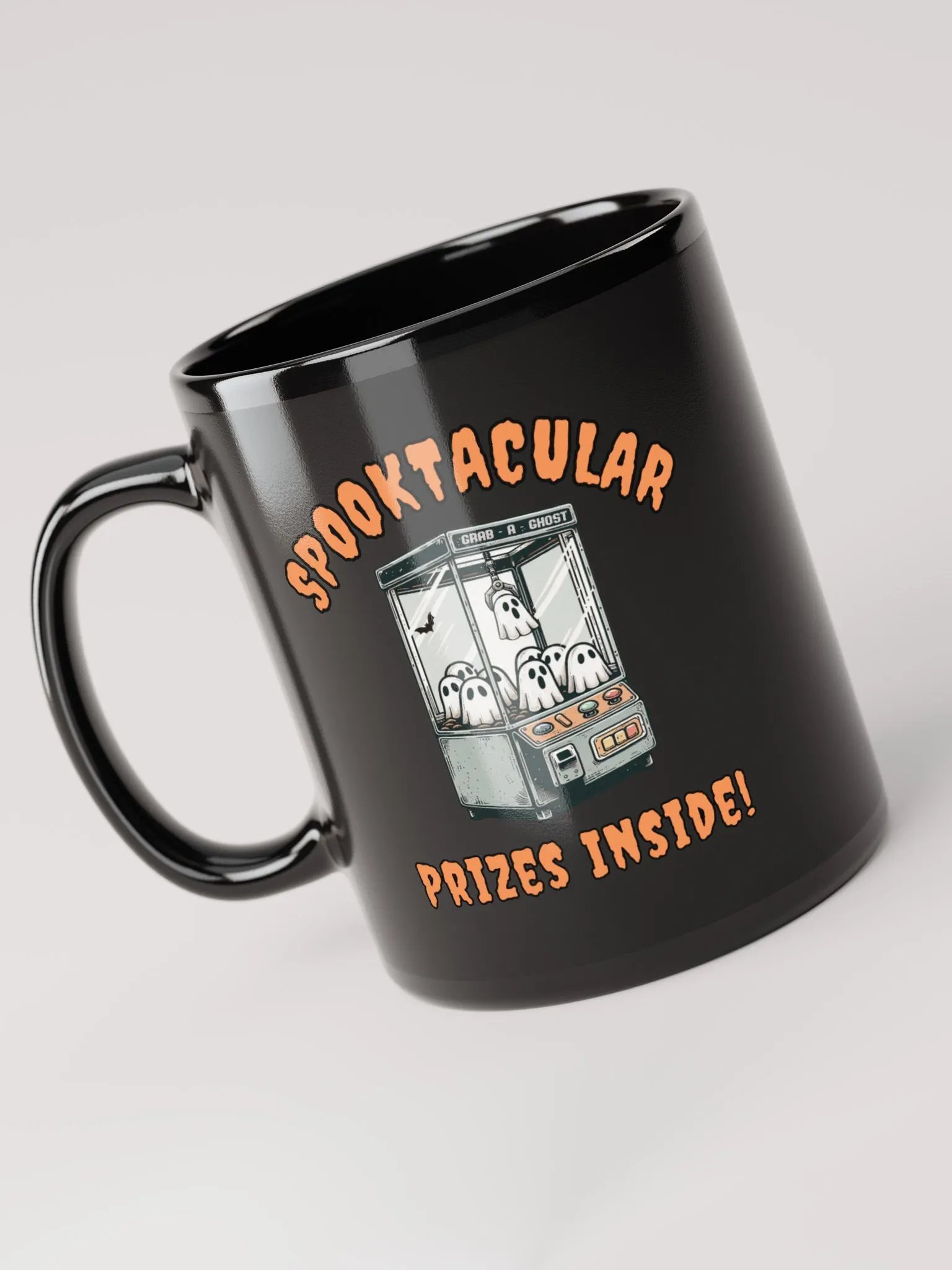 Spooktacular Ghost Claw Machine Black Glossy Mug product image (4)