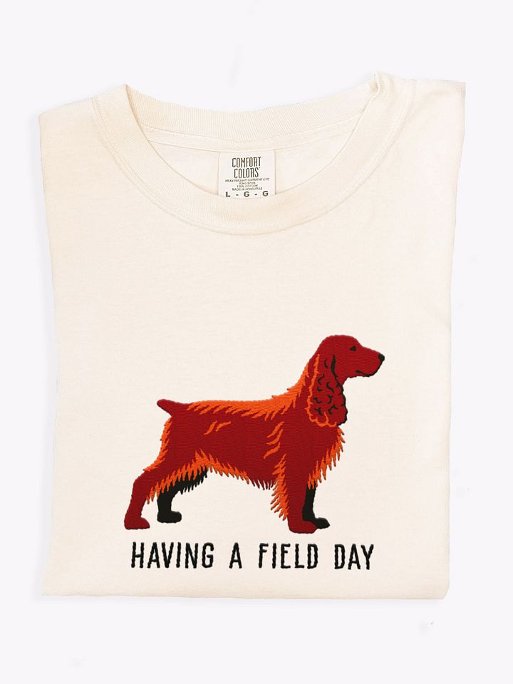 Having a Field Day T-Shirt(Embroidered) of a Field Spaniel(Liver) product image (1)