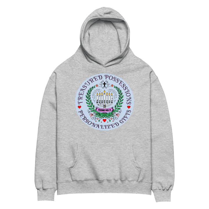 Exquisite Personalized Hoodie: Menorah & Cross Design product image (2)