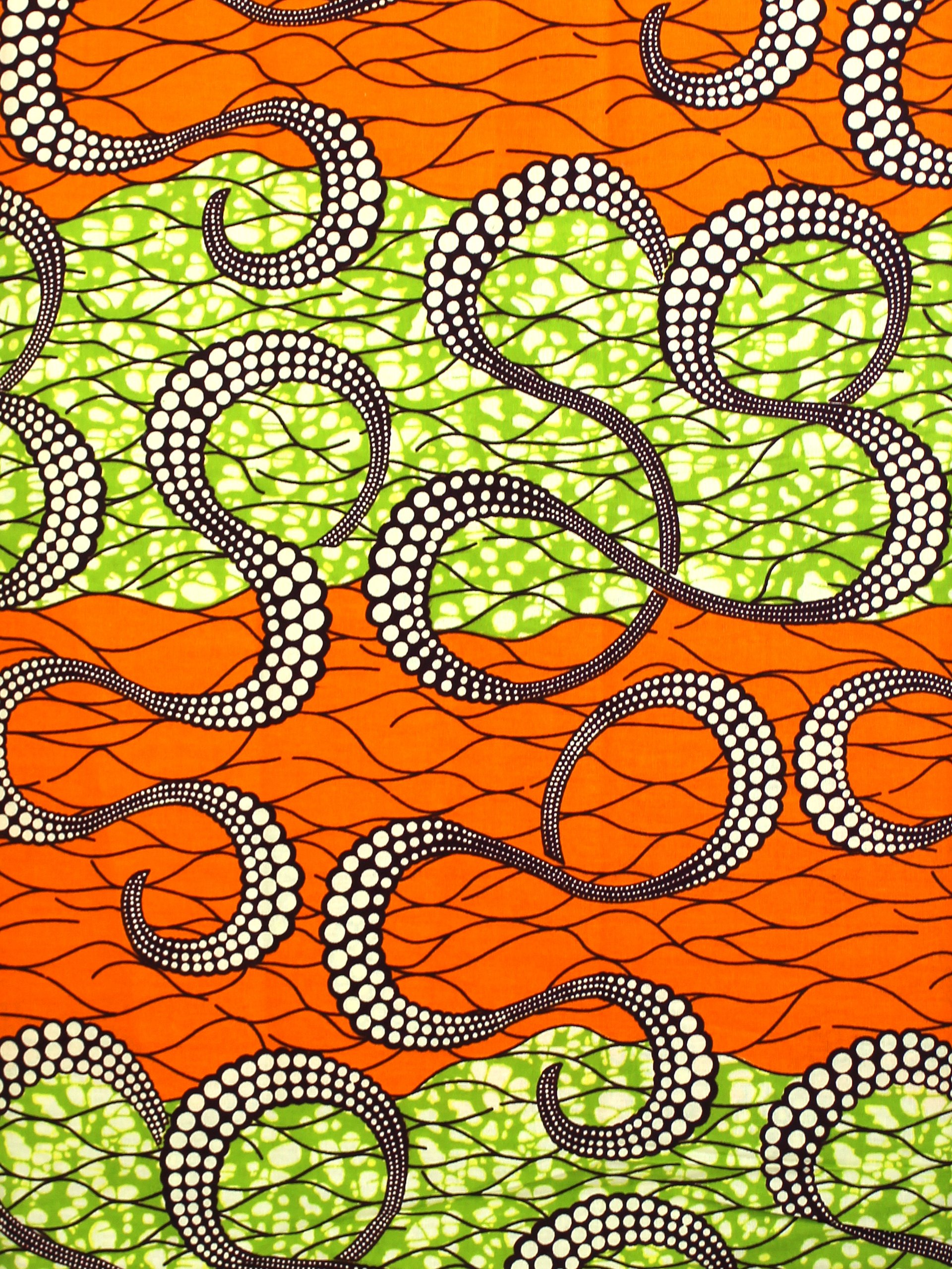 Scampolo Tessuto Wax Print - Design Onde - 75 cm x 116 cm - cod.586/B product image (1)