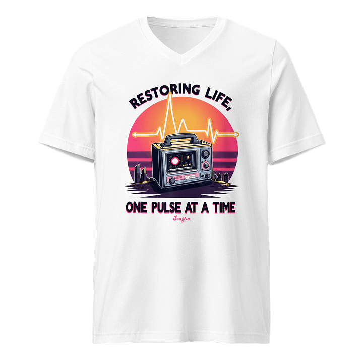 Retro Defibrillator 'Restoring Life' V-Neck Tee product image (1)