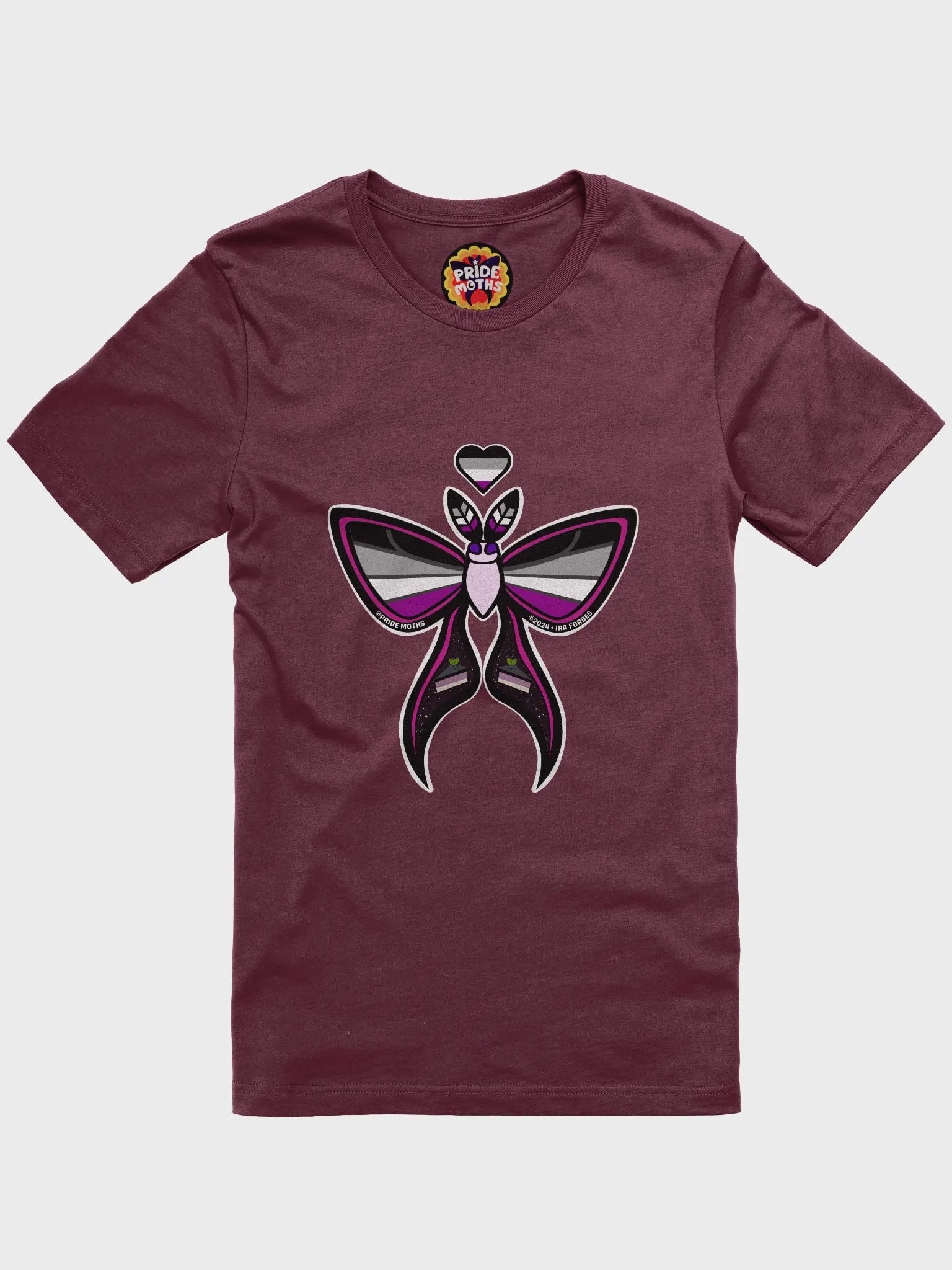 № 5 | ASEXUAL PRIDE MOTH | SHORT SLEEVE TEE | T-SHIRT product image (1)