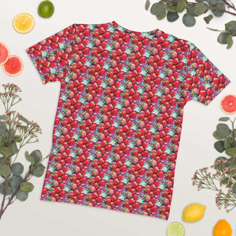 Cute Strawberry Pattern All Over Print T-shirt product image (8)