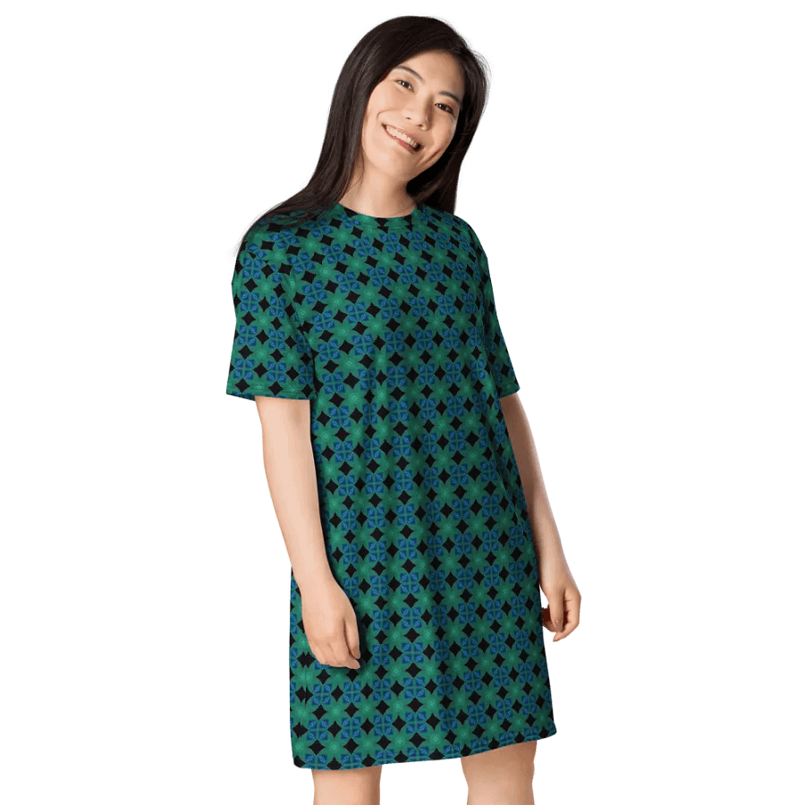 Abstract Lattice T Shirt Dress product image (8)