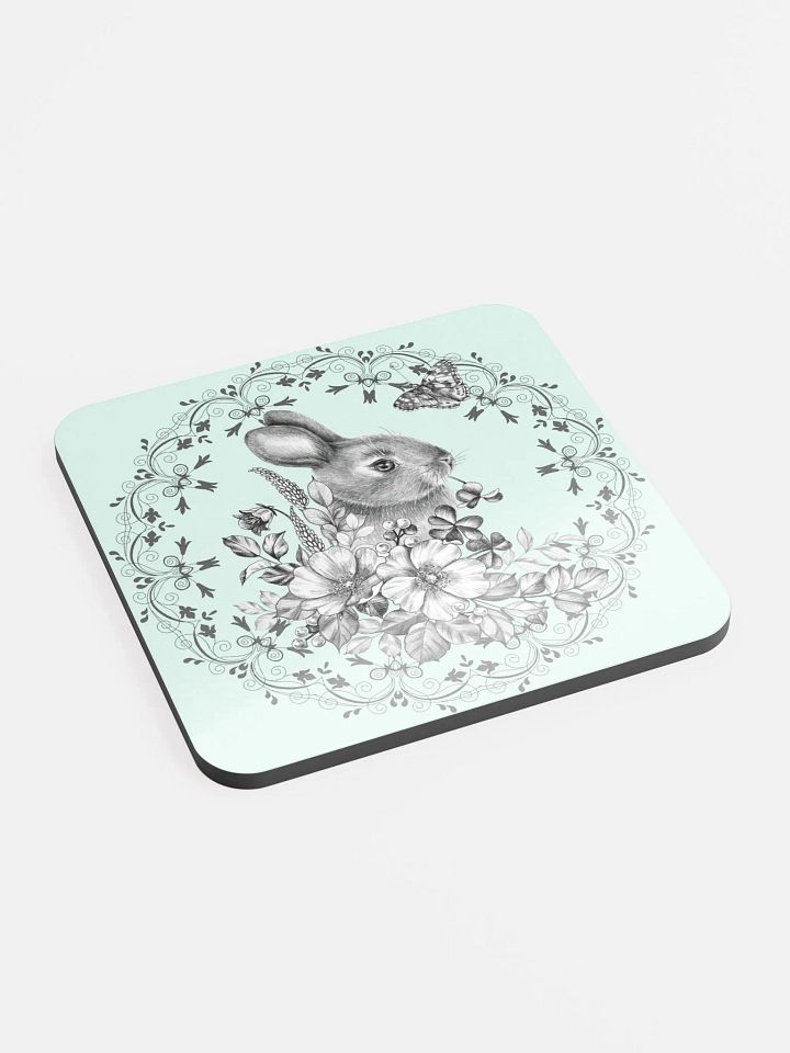 Floral Rabbit Dreams Glossed Coaster product image (2)