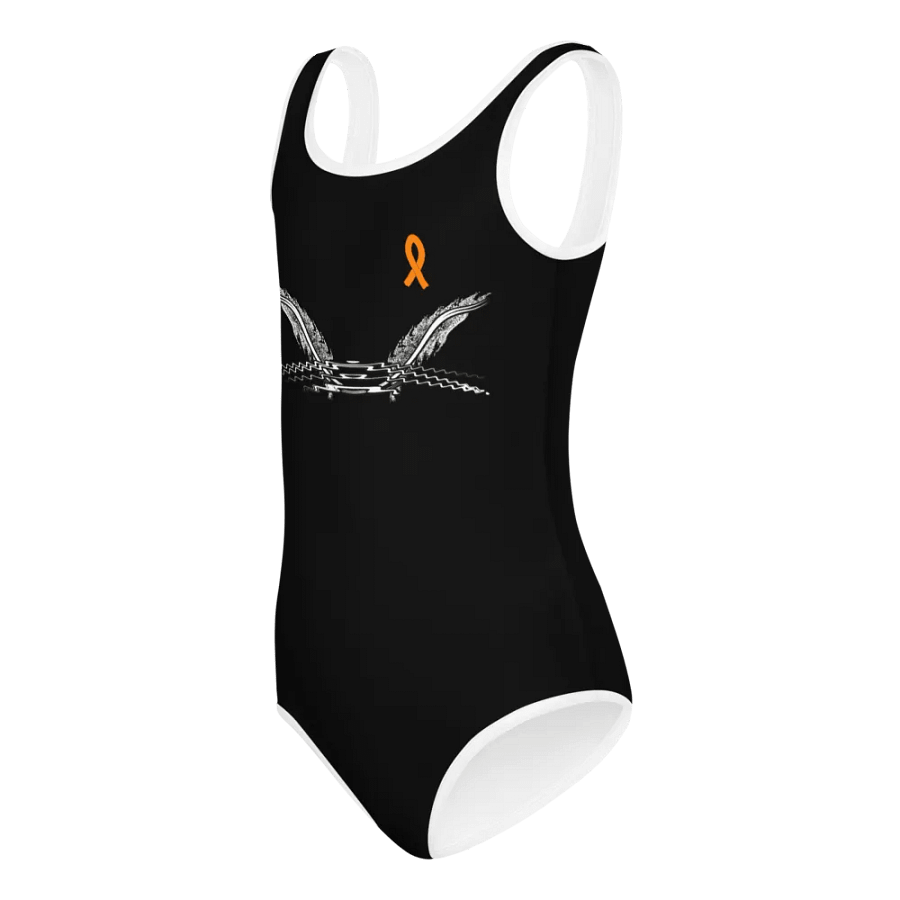 White HApex Gear White Logo Cancer Awareness Orange Ribbon. Black Kids Swimsuit product image (7)