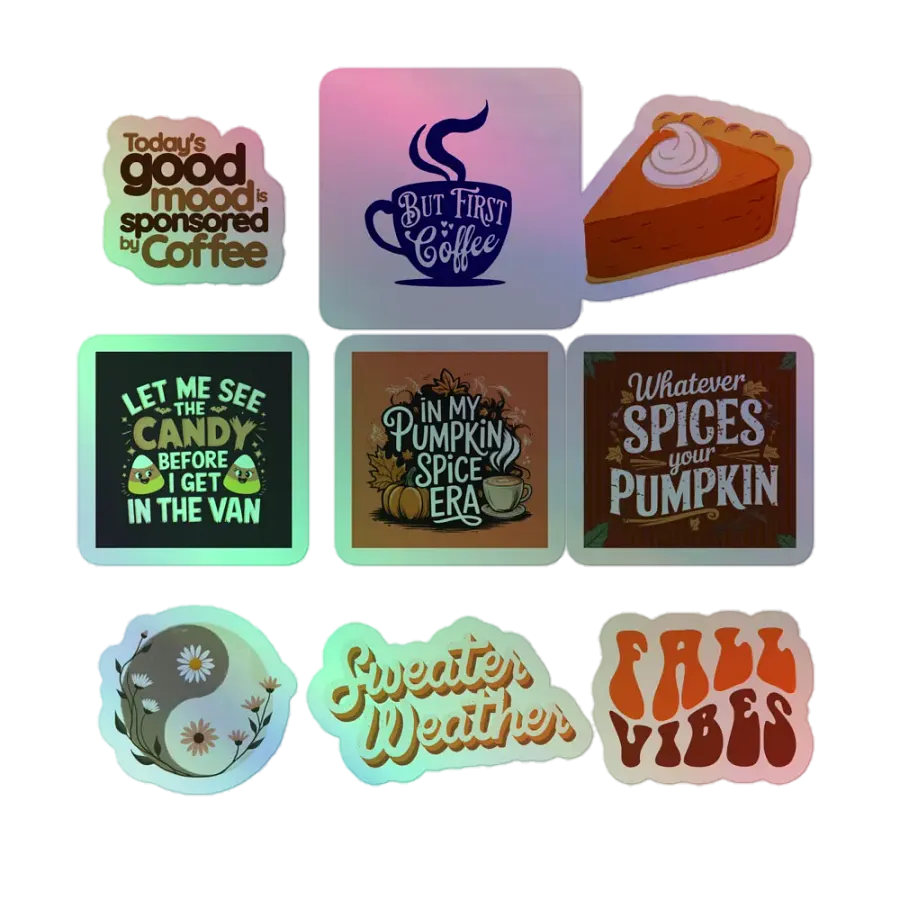 Fall Vibes Holographic Sticker Sheet product image (1)