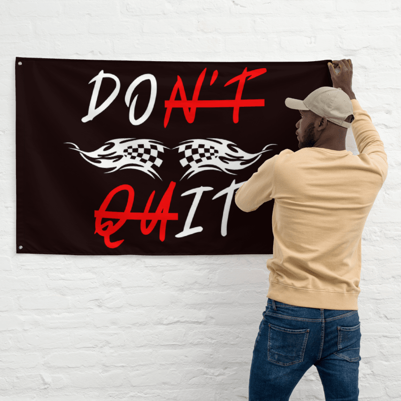 DON'T QUIT Red All-Over Print Flag product image (1)