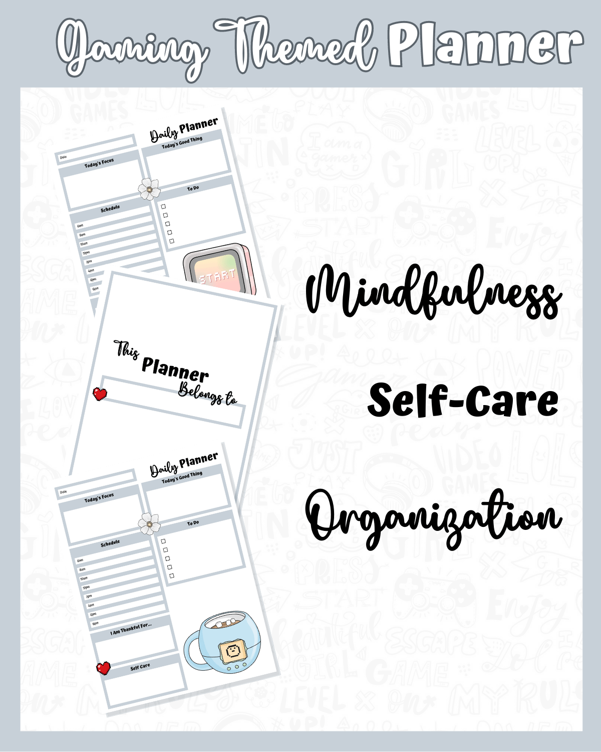 Grey Printable Planner - Gamer Themed product image (4)