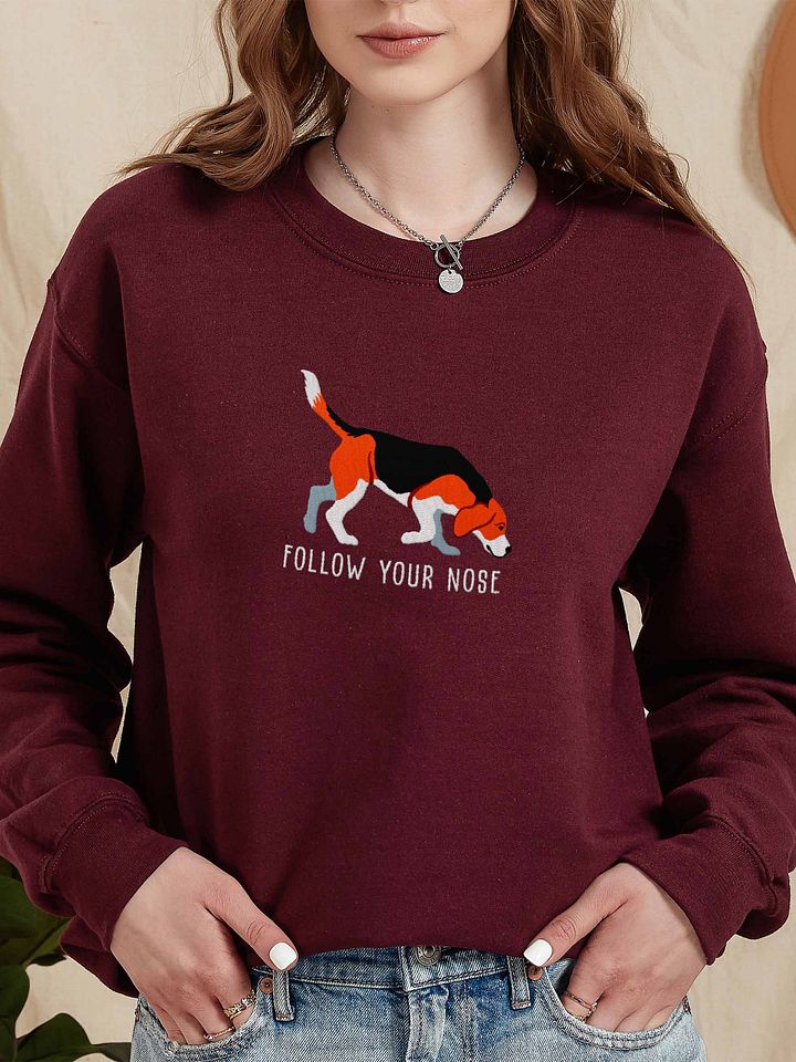Follow Your Nose Sweatshirt (Embroidered) of a Beagle product image (2)