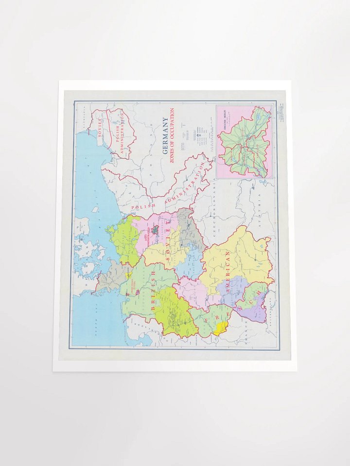 Germany Zones of Occupation Map (1947) – Vintage WWII Poster product image (2)