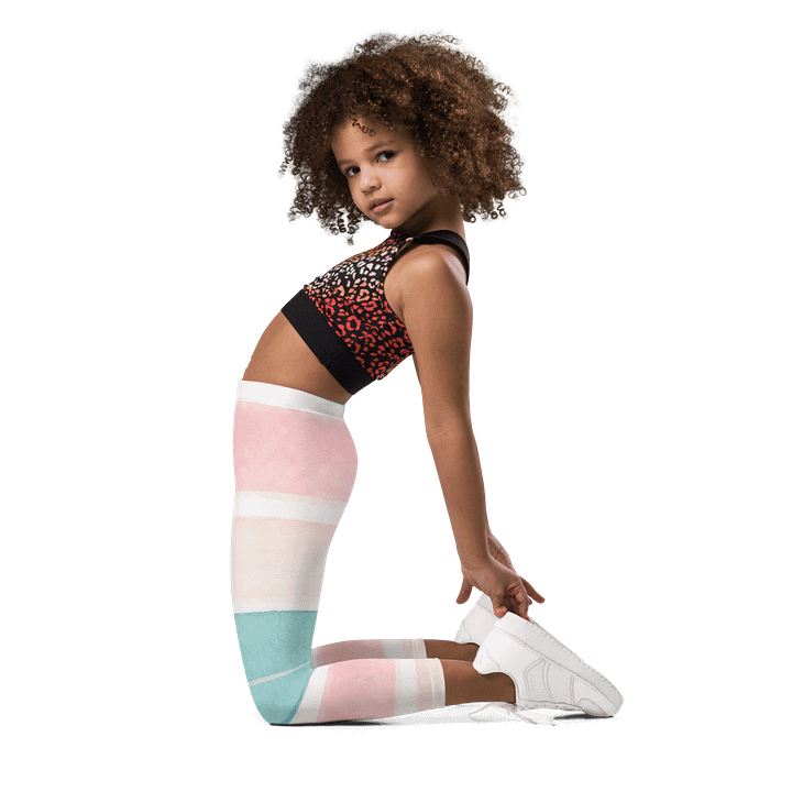 Pastel Striped Printed Kids Leggings product image (1)