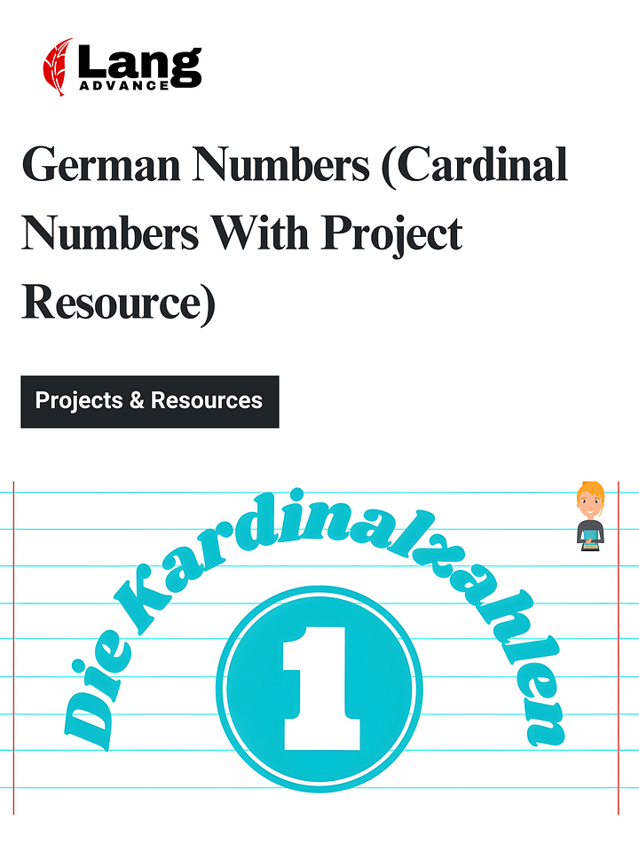 German Numbers (Cardinal Numbers With Project Resource) product image (1)