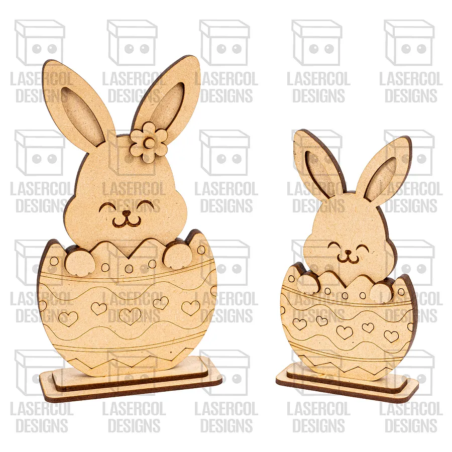 Easter Bunny Eggs Set (2 Sizes, 5 Styles) - Laser Cut Files product image (8)