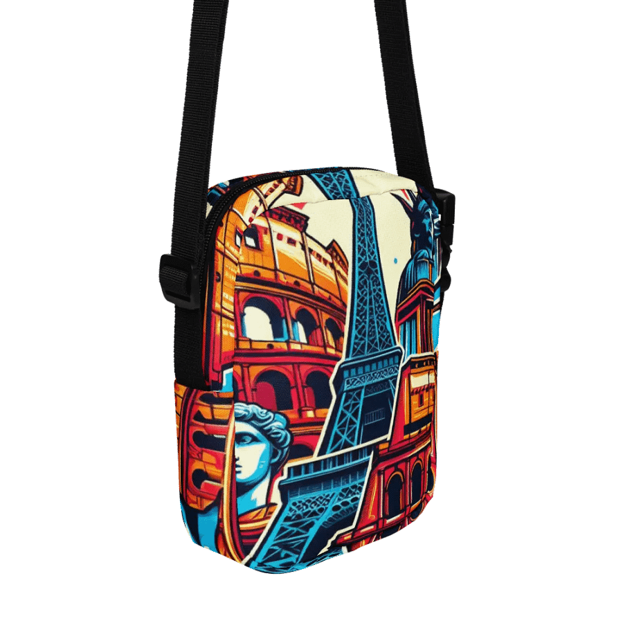 All-Over Print Utility Crossbody Bag | AI Design explore the world product image (3)