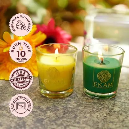 Ekam Pack of 2 Shot Glass Scented Candles, product image (2)