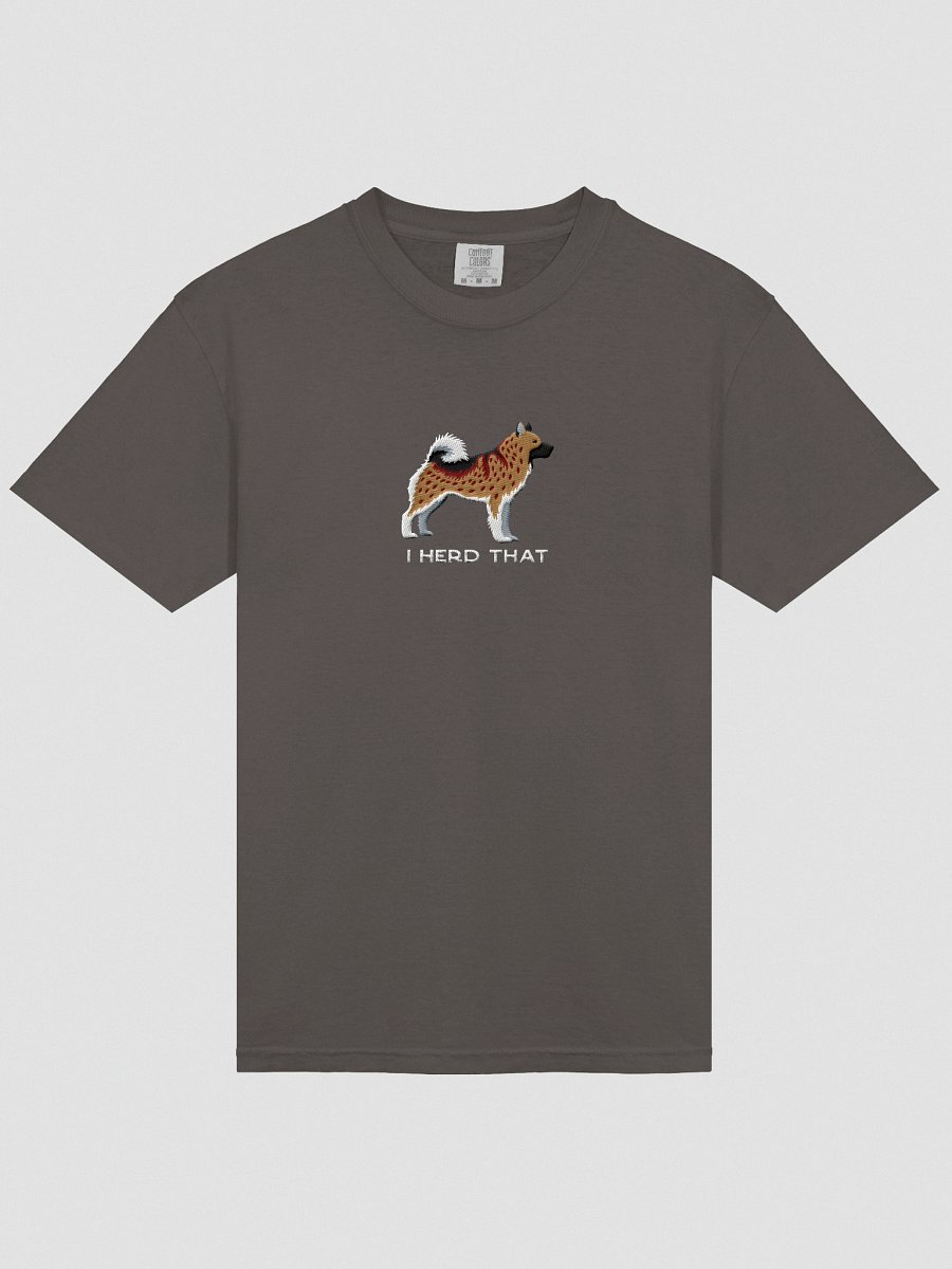 I Herd That T-Shirt(Embroidered) of a Norwegian Elkhound(Brown) product image (15)