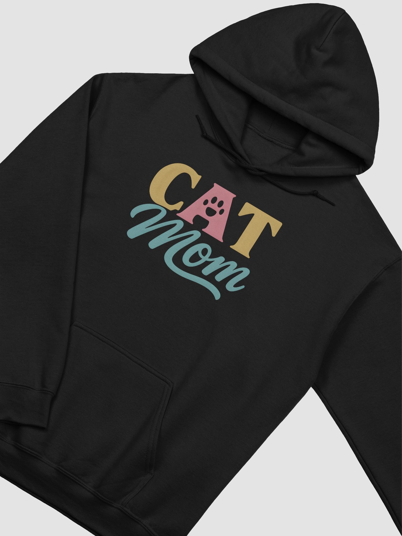 Cat Mom Hoodie | Cute Pet Lover Design with Paw Print Heart | Gift for Cat Owners product image (2)