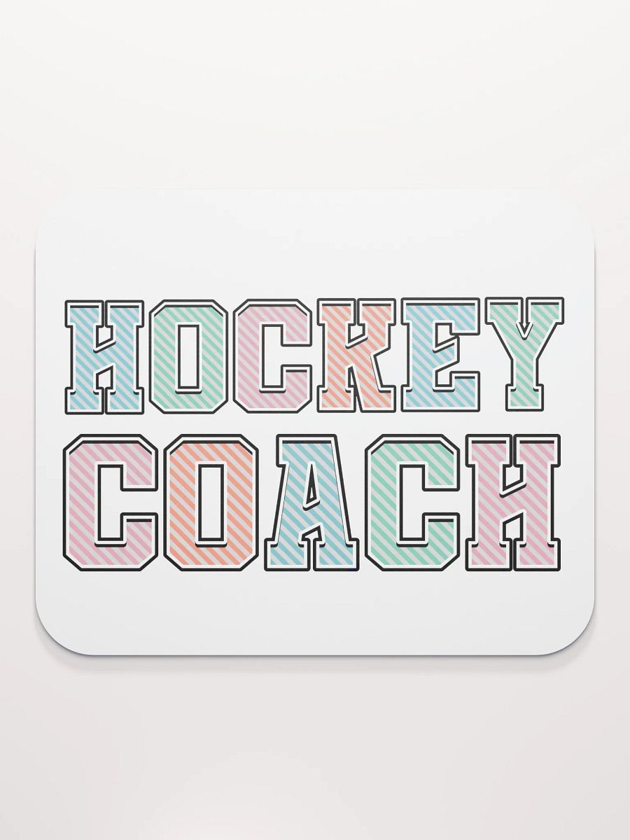 Hockey Coach Colorful Striped Mouse Pad product image (1)