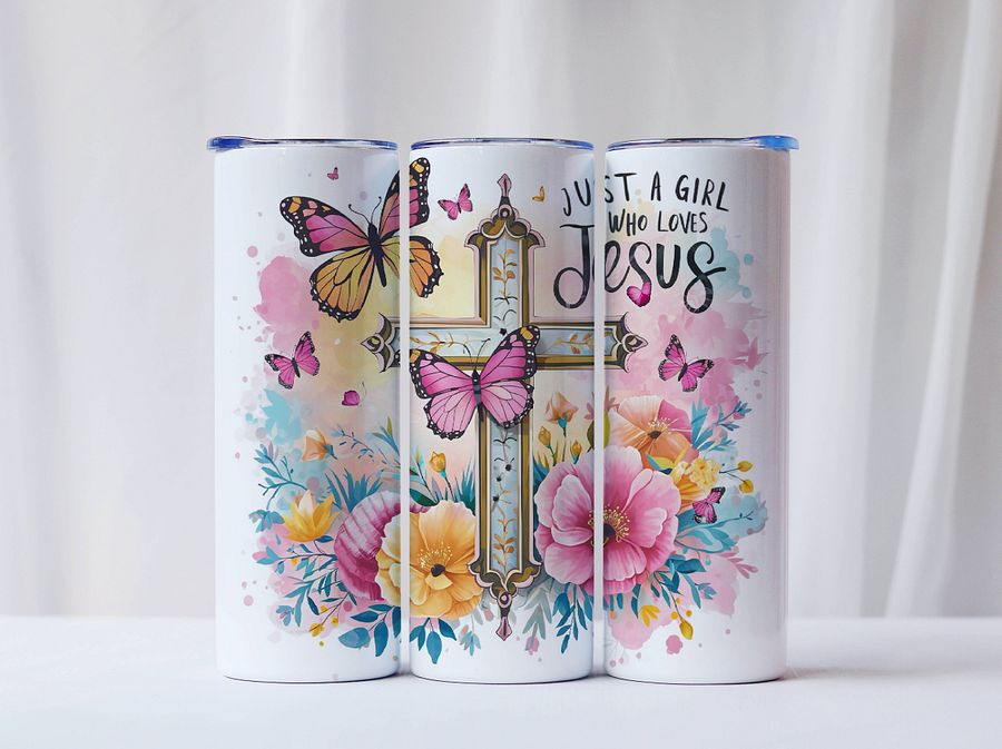 Just a Girl Who Loves Jesus Stainless Steel Tumbler product image (1)