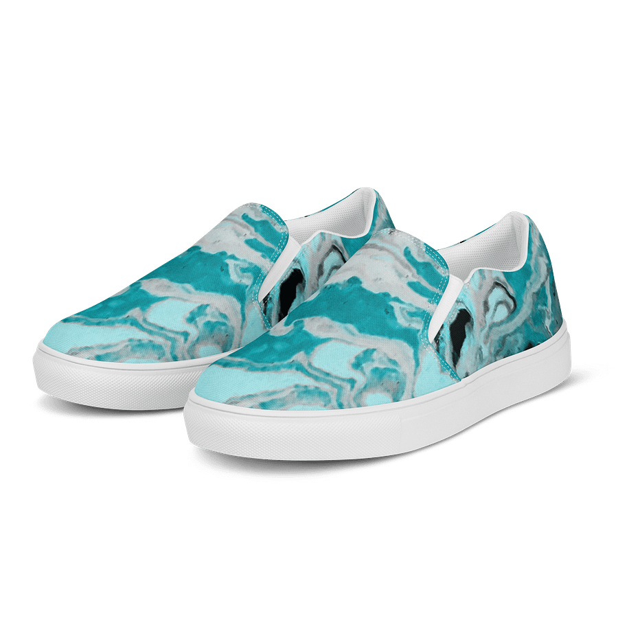Fluid Turquoise Art Canvas Shoes product image (3)