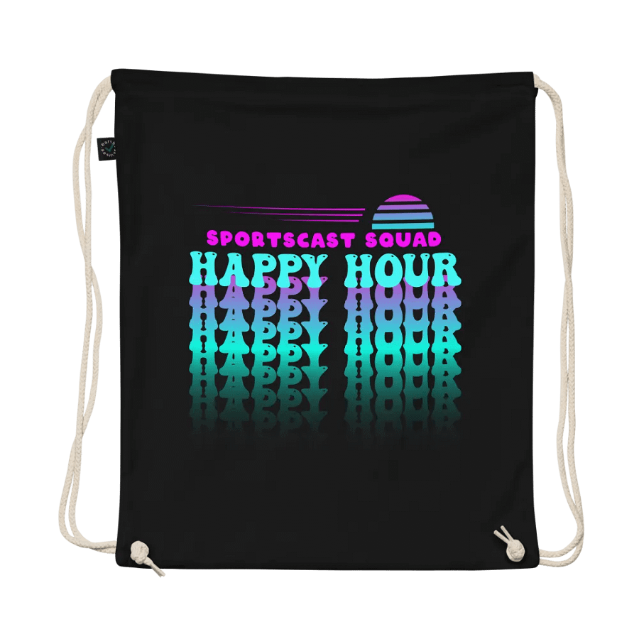 HAPPY HOUR VIBES ORGANIC COTTON DRAWSTRING BAG product image (1)