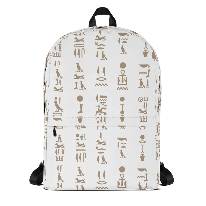 Isis White Hieroglyphs All-Over Print Backpack product image (1)