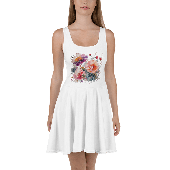 Watercolor Flowers Skater Dress product image (1)