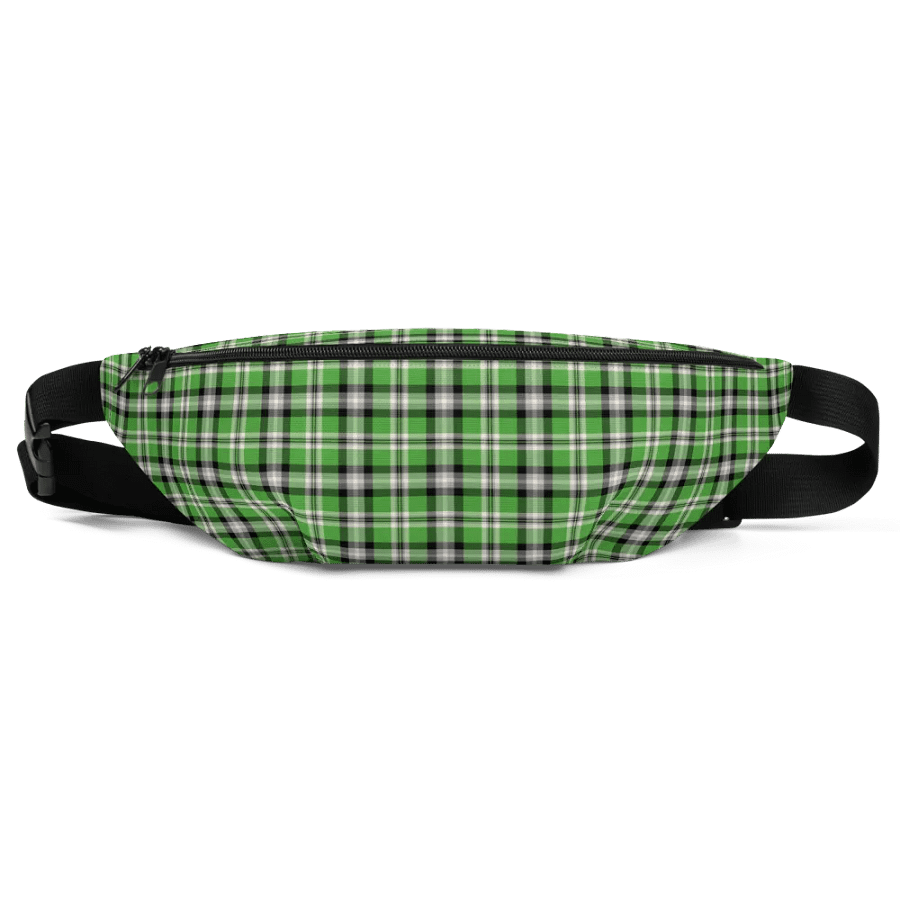 Bright Green, Black, and Gray Plaid Fanny Pack product image (2)