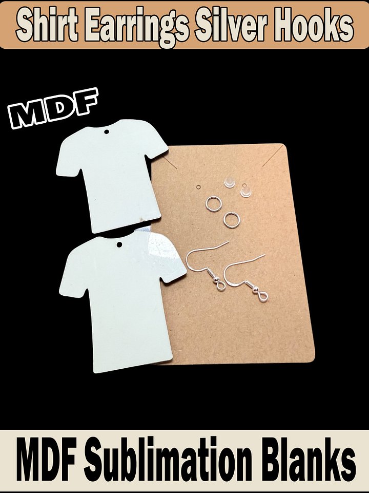 Premium Sublimation Shirt Blank Earrings – 1.97” or 1.57” | Silver or Gold Hooks | Gift-Ready Packaging | DIY Video Tutorials and Templates Included product image (1)