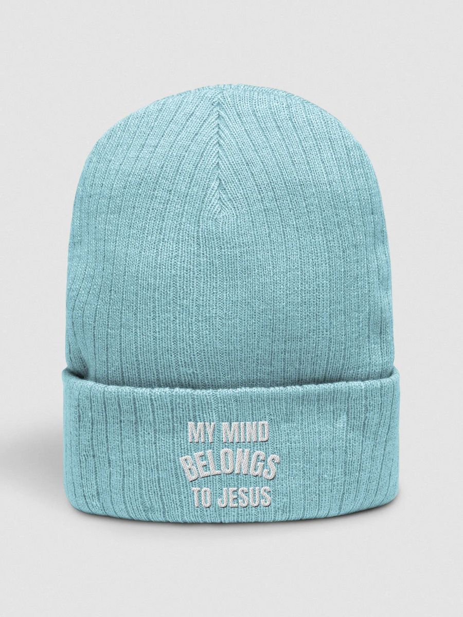 My Mind Belongs To Jesus Beanie (White Thread) product image (6)