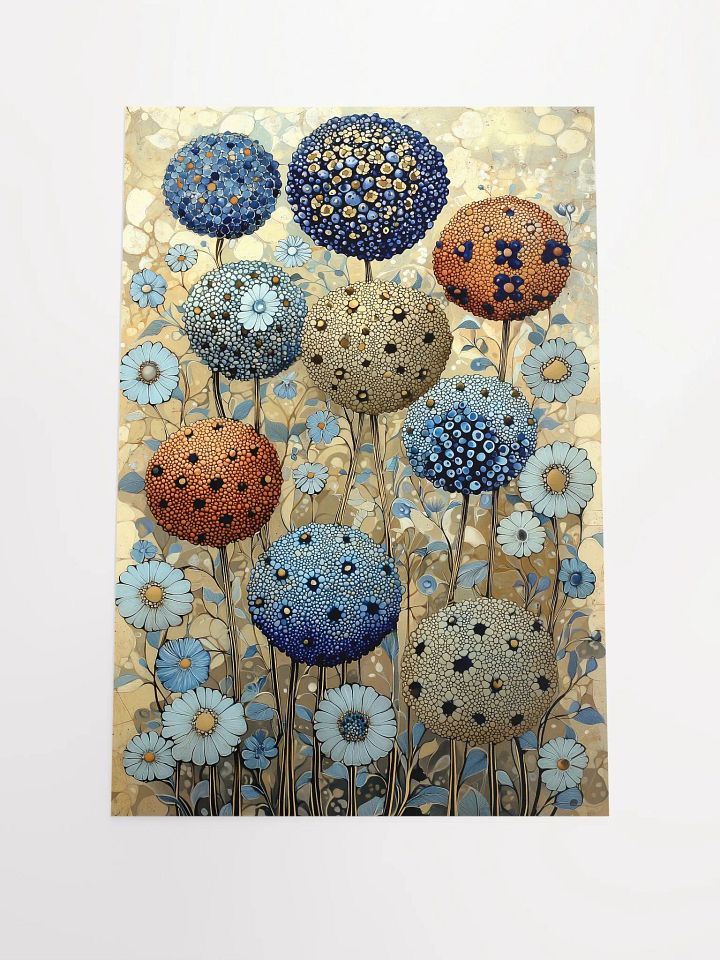 Whimsical Spheres: Mystical Poster of Vibrant Forest Blooms product image (1)
