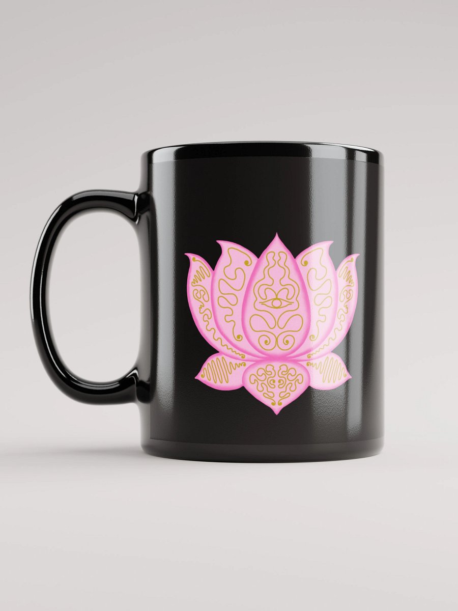 Lotus Elegance Black Glossy Mug product image (12)