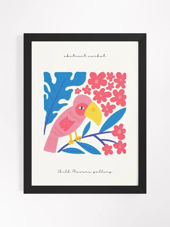 Amidst vibrant blooms, the bird found peace - Framed Poster product image (1)