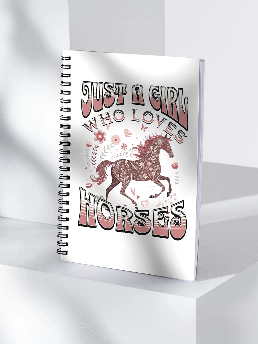 Just A Girl Who Loves Horses Floral Notebook product image (1)