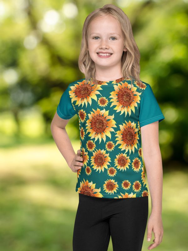 Sunflower Dreams Kids Crew Neck Tee product image (1)