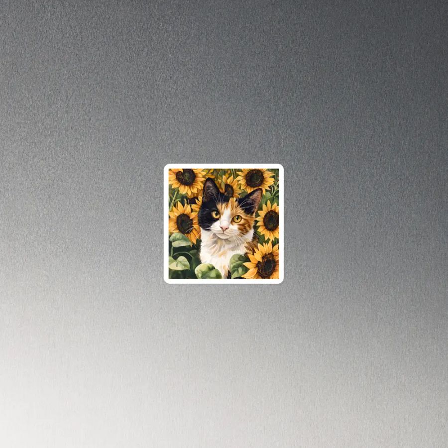 Sunflower Calico Cat Magnets product image (2)