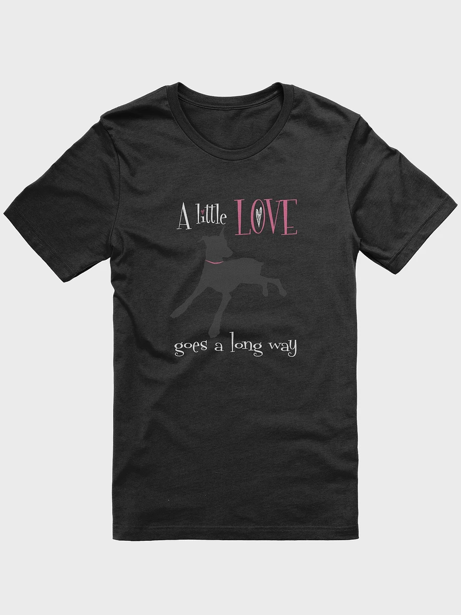 A little Love goes a long way, black Bella+Canvas 3001 supersoft T-Shirt product image (2)