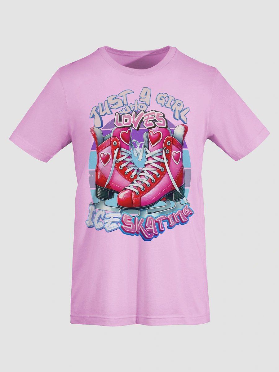 Just a Girl Who Loves Ice Skating Pink Skates T-Shirt for Skaters product image (8)